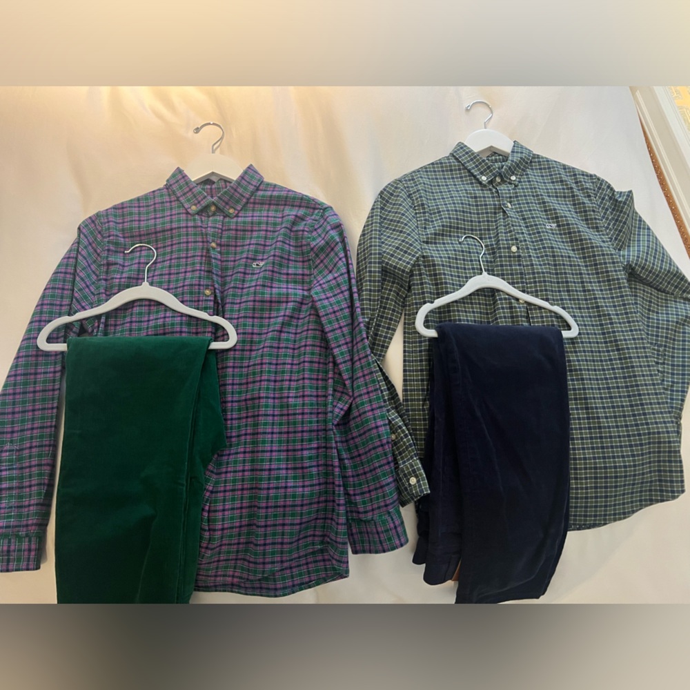 Boys VV Lg shirts and Sz 14 Corduroy pants (small 14)